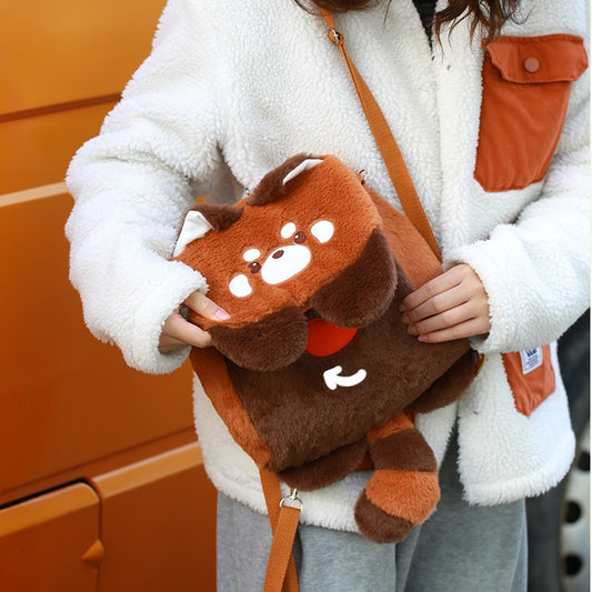  Kawaii Red Panda Plush Backpack