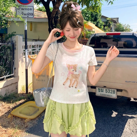 Kawaii Ruffle Drawstring Bubble Shorts