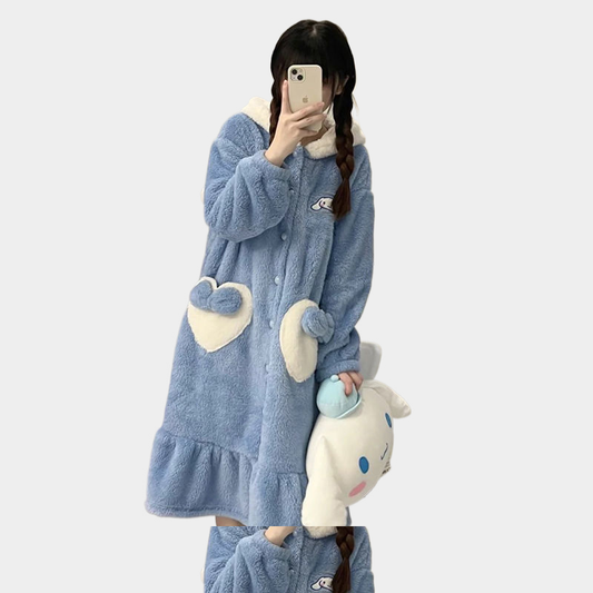 Kawaii Sanrio Cinnamoroll Coral Fleece Pajamas