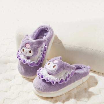 Kawaii Sanrio Kuromi Cotton Slippers