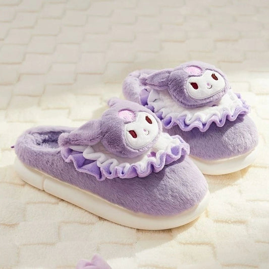 Kawaii Sanrio Kuromi Cotton Slippers