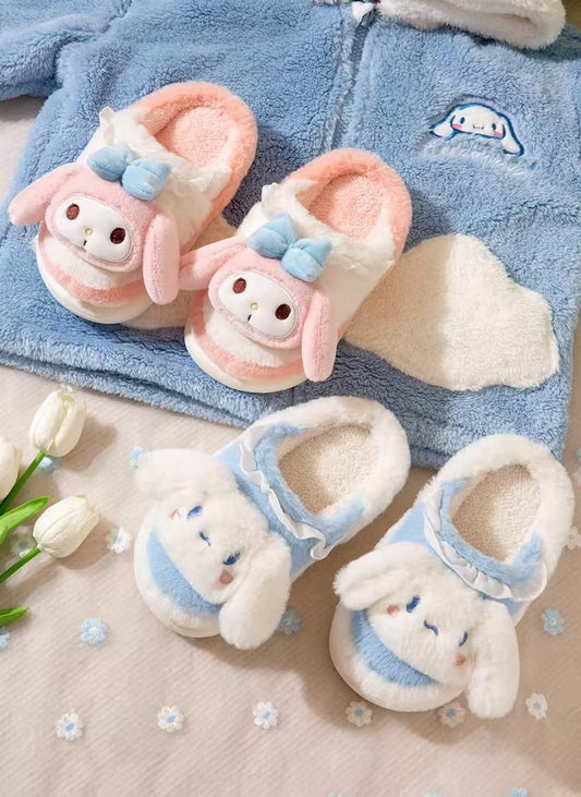 Kawaii Sanrio Plush Cotton Slippers