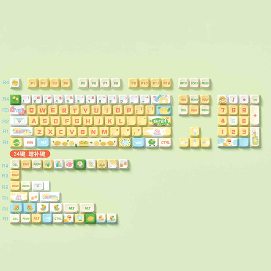 Kawaii Sea Salt Lemon Cheese Theme Keycaps