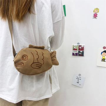 Kawaii Soft Girl Style Cartoon Fish Crossbody Bag