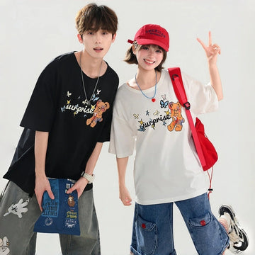 Kawaii Surprise Bear Print Oversized T-Shirt