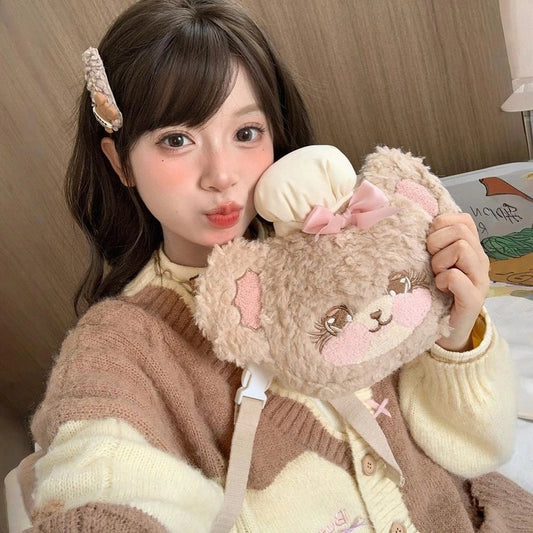 Kawaii Sweet Bear Plush Crossbody Bag