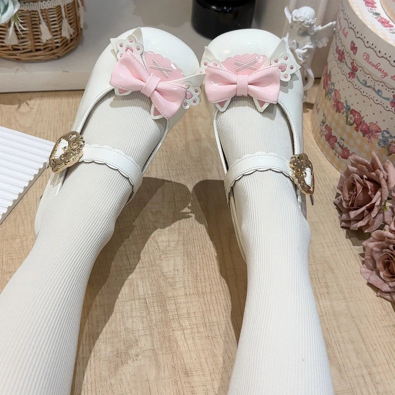Kawaii Sweet Cartoon Cat Claw Bow Lolita Shoe