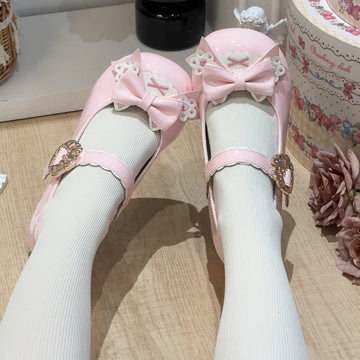 Kawaii Sweet Cartoon Cat Claw Bow Lolita Shoe