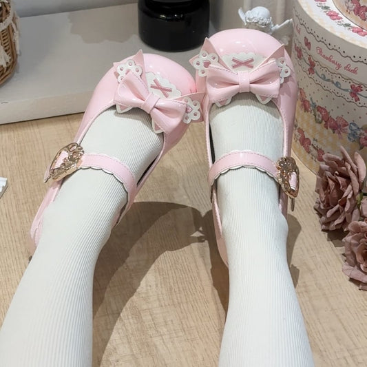 Kawaii Sweet Cartoon Cat Claw Bow Lolita Shoes