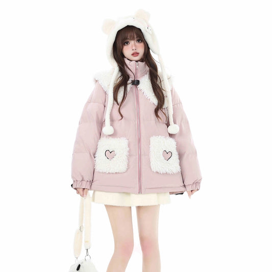 Kawaii Sweet Girl Style Winter Thickened Coat