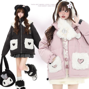 Kawaii Sweet Girl Style Winter Thickened Coat