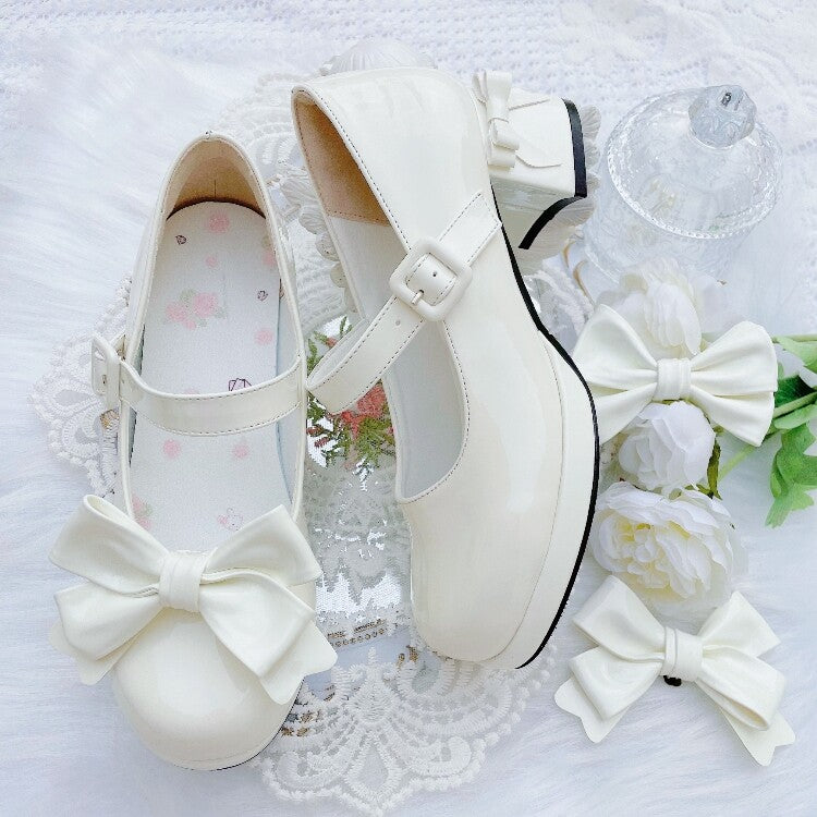 Kawaii Sweet Girly Style Bow Lolita Shoes