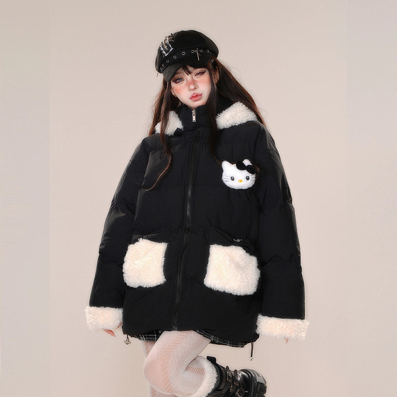 Kawaii Sweet Korean Style Hooded Cotton Coat
