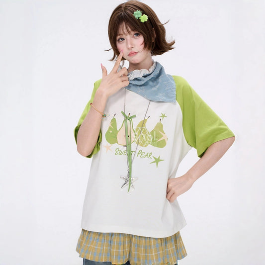 Kawaii Sweet Pear Raglan T-Shirt
