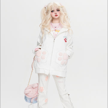 Kawaii Sweet Style Cat Claw Hooded Coat