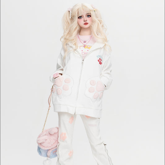 Kawaii Sweet Style Cat Claw Hooded Coat