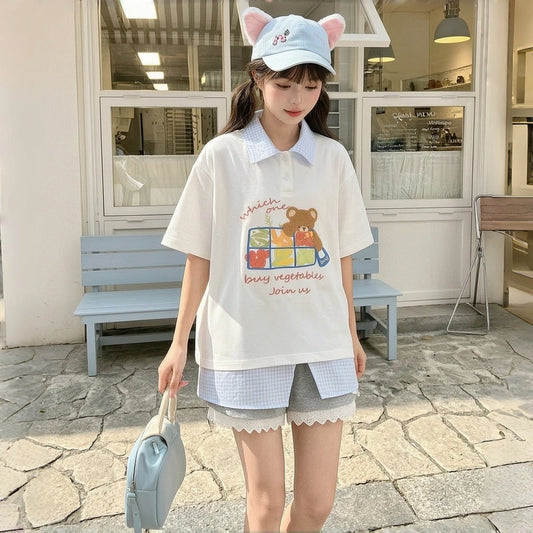 Kawaii Teddy Bear Market Polo T-Shirt