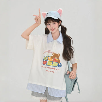 Kawaii Teddy Bear Market Polo T-Shirt