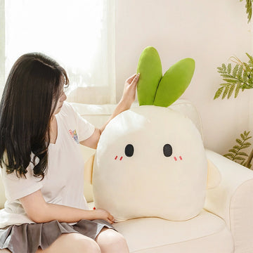 Kawaii White Cartoon Carrot Plush Toy