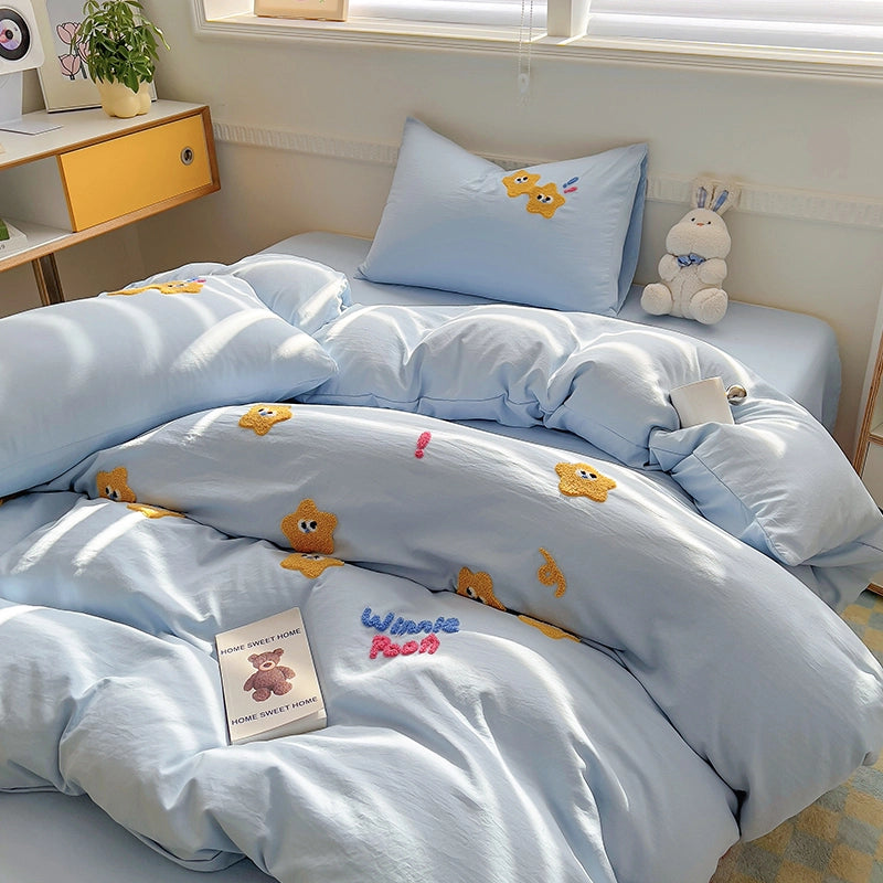 Kawaii ins Style Cartoon Star Printed Cotton Quilt Set