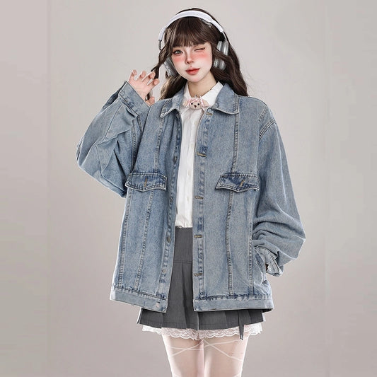 Korean Retro All-match Blue Denim Jacket