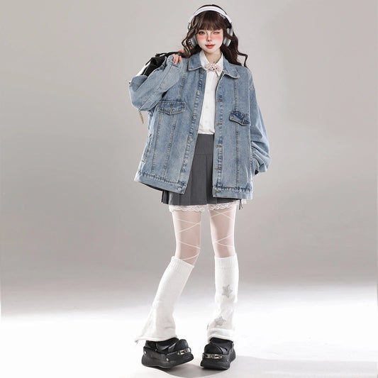 Korean Retro All-match Blue Denim Jacket