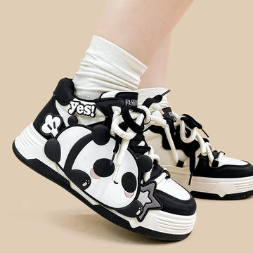 Korean Style Panda Print Sports Sneakers