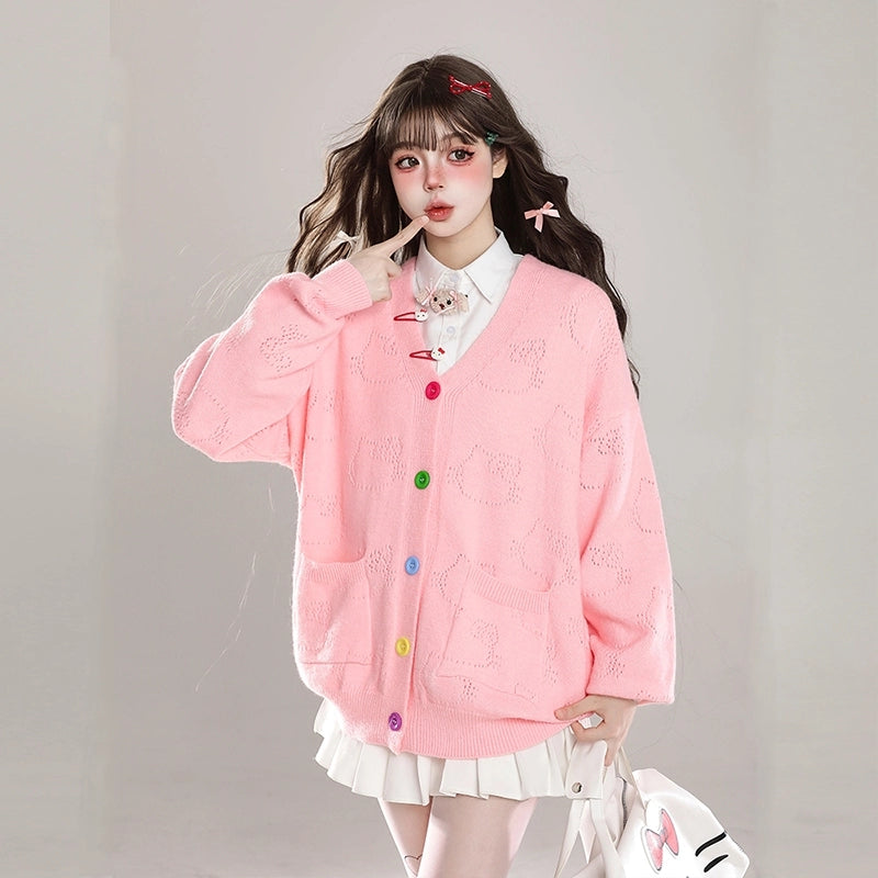 Korean Sweet Style V-neck Cardigan Sweater