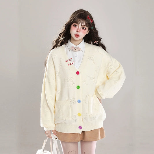 Korean Sweet Style V-neck Cardigan Sweater