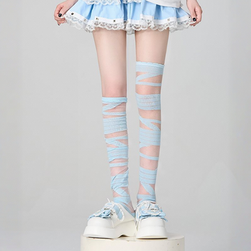 Landmine-style Bandage Over-the-Knee Socks