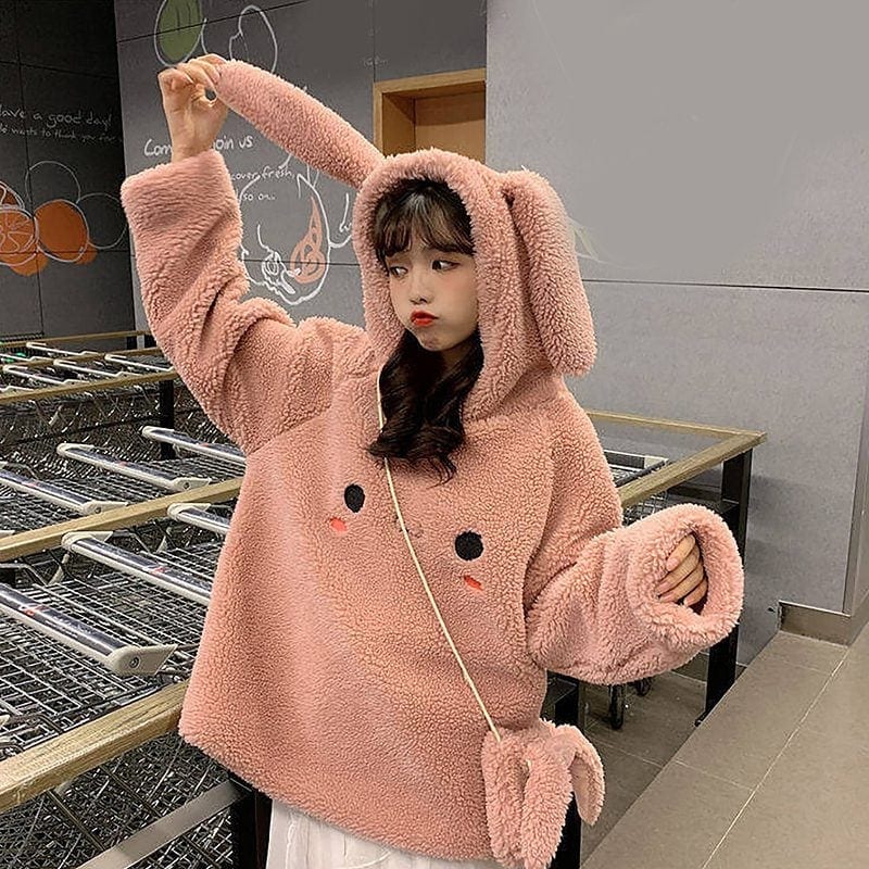 Loose Bunny Ear Hoodies Sweatshirt