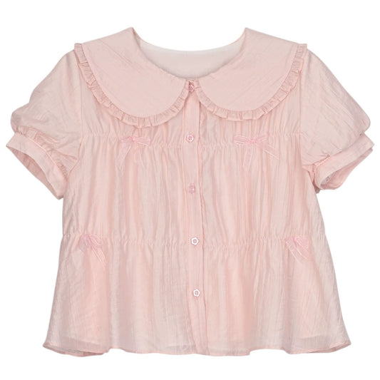 Kawaii Sweet Girl Style Pink Doll Collar Blouse