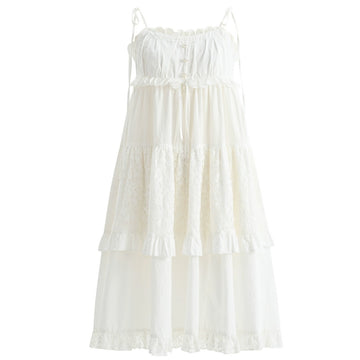 Summer Sweet Girl Style White Lace Dress