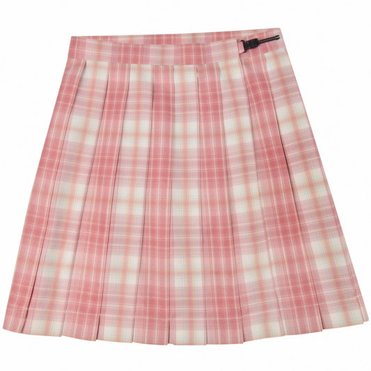 Sweet Girly Pink Grid JK Skirt
