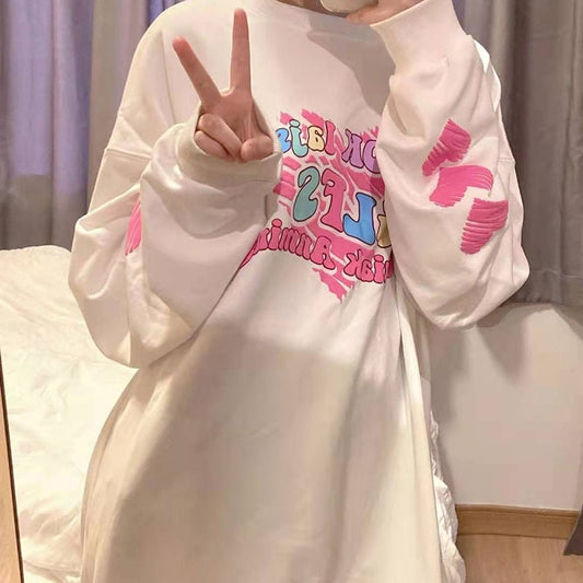 Harajuku Y2k Letter Heart Hoodie