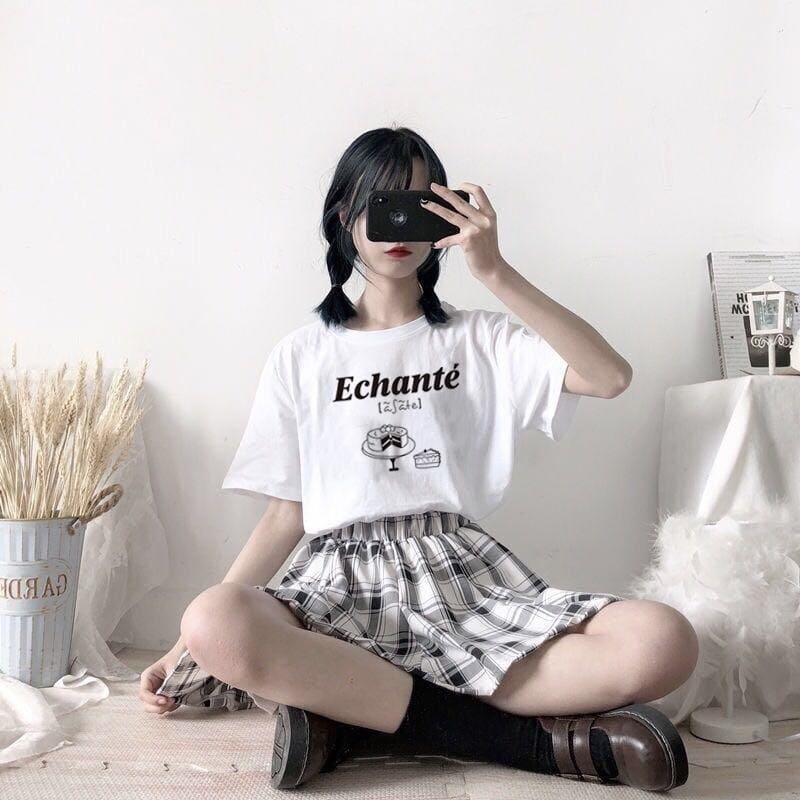 Kawaii Soft Girl Plaid Mini Skirts