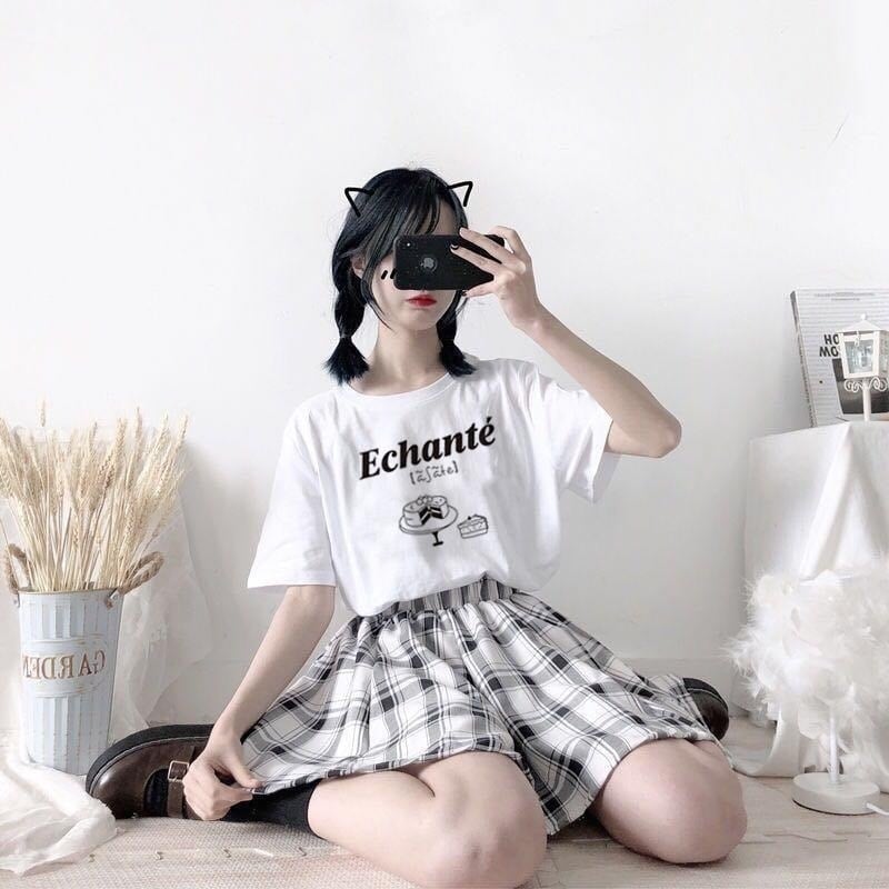 Kawaii Soft Girl Plaid Mini Skirts