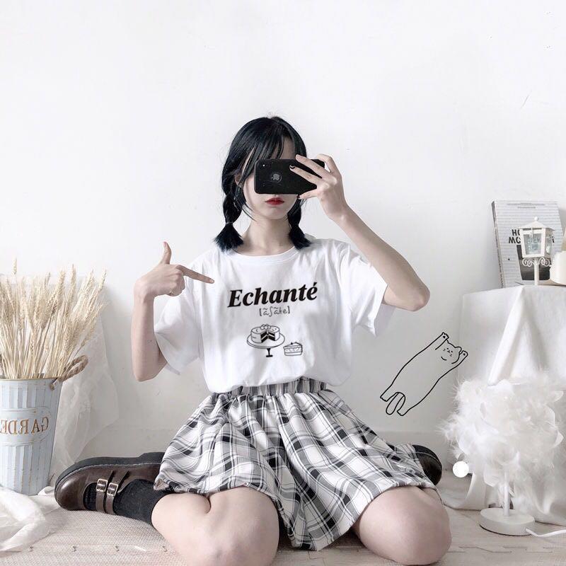 Kawaii Soft Girl Plaid Mini Skirts