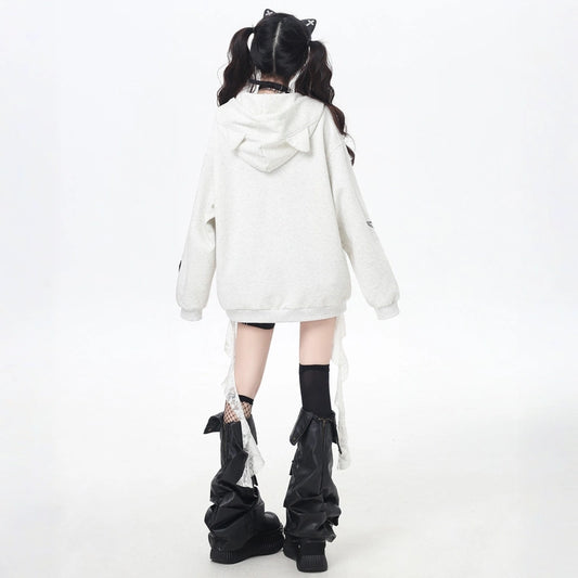 Soft Asian Style Hello Kitty Print Hooded Coat