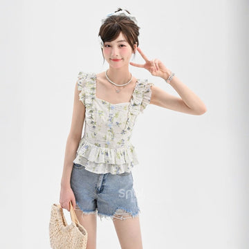 Summer All-match Blue High Waist Denim Shorts