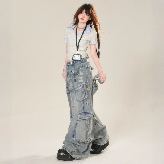 Summer American High Street Ripped Jeans