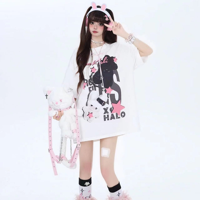 Summer American Sweet Dopamine Style All-match Loose T-shirt