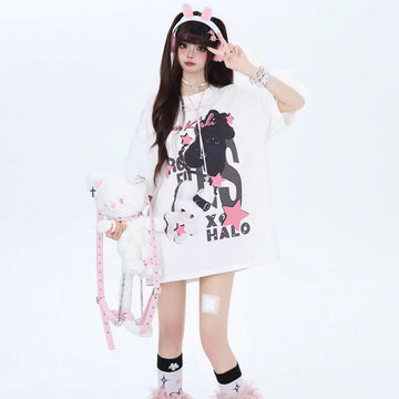 Summer American Sweet Dopamine Style All-match Loose T-shirt