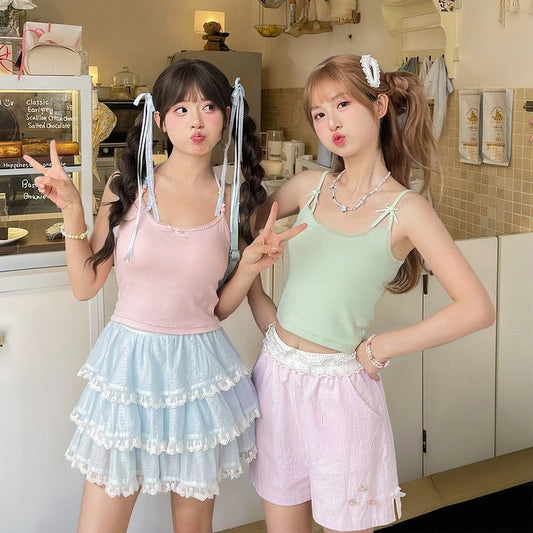 Summer Dopamine Style Solid Color Vest