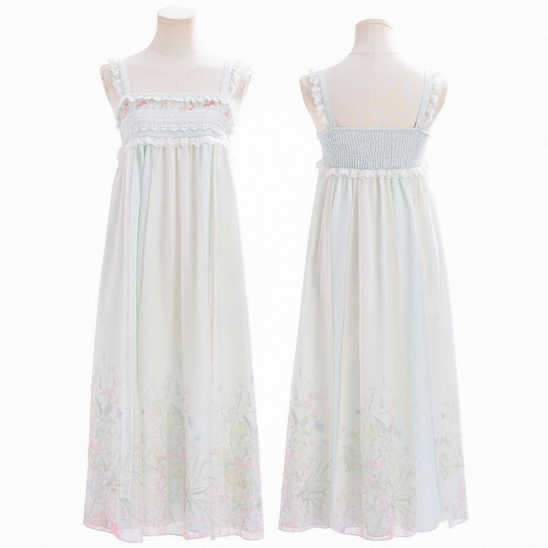 Summer Holiday Style White Lace Fairy Dresses