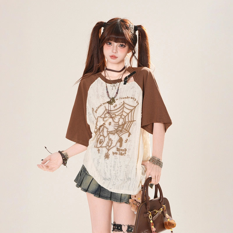 Summer Korean Style Hello Kitty Printed T-shirt