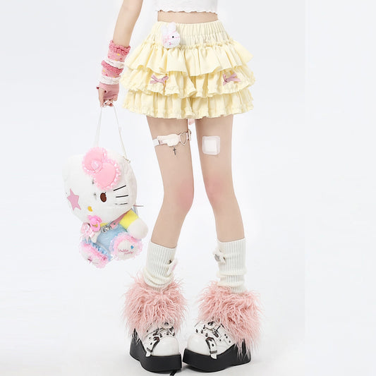 Summer Sweet Dopamine Style Anti-exposure Bow Tutu Skirt