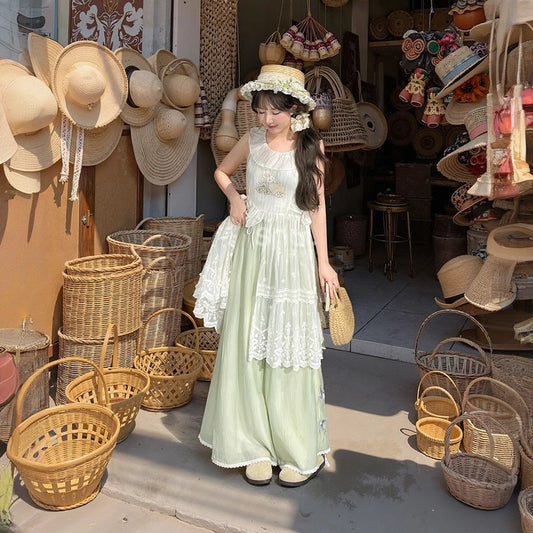 Summer Sweet French White Lace Dress