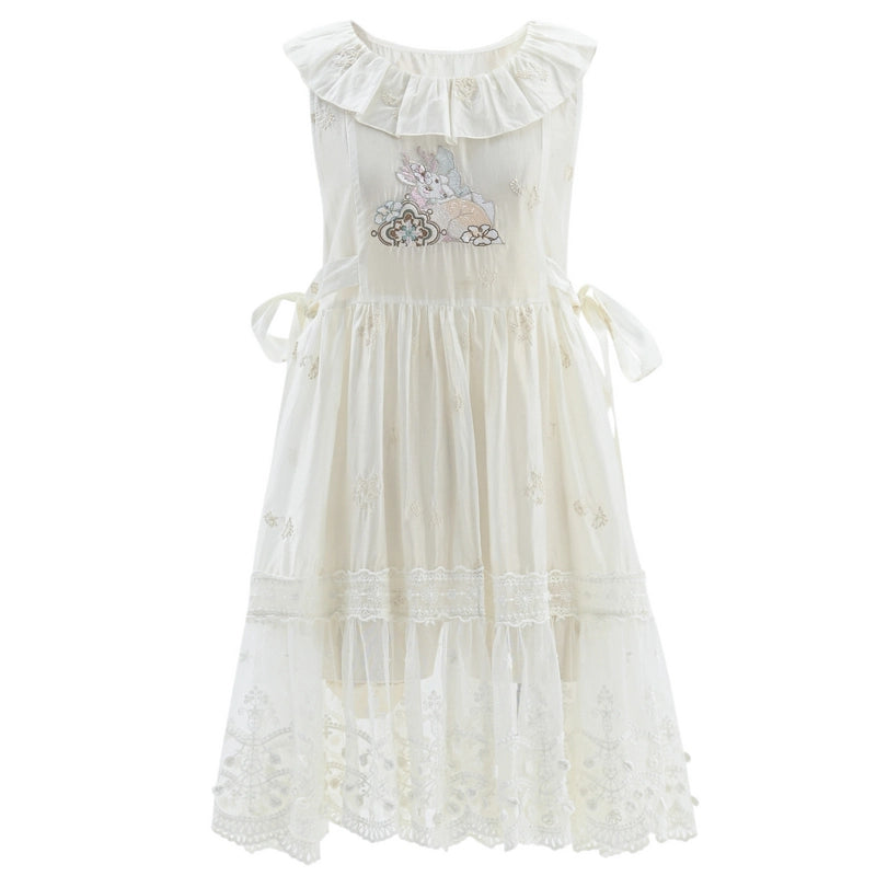 Summer Sweet French White Lace Dress