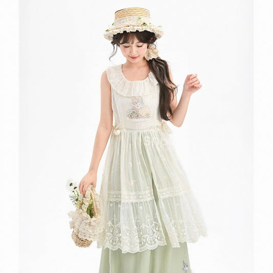 Summer Sweet French White Lace Dress